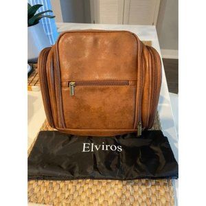 Travel Hanging Toiletry Bag for Men, Large PU Leather Toiletries Organizer